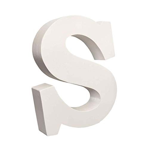 SMARTCAREWOOD Wooden S Letter- English Upper Case Alphabets Cutouts for Art and Craft Work (S_White_15x2.5 Cm) - Image 2