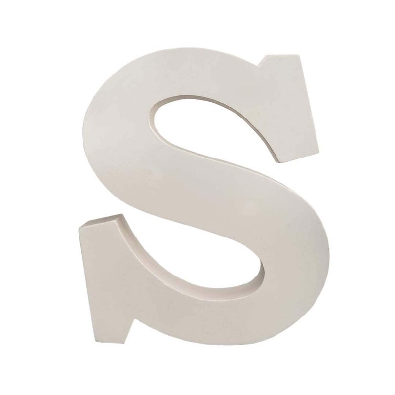 SMARTCAREWOOD Wooden S Letter- English Upper Case Alphabets Cutouts for Art and Craft Work (S_White_15x2.5 Cm) - Image 4
