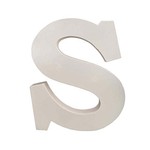 SMARTCAREWOOD Wooden S Letter- English Upper Case Alphabets Cutouts for Art and Craft Work (S_White_15x2.5 Cm) - Image 1