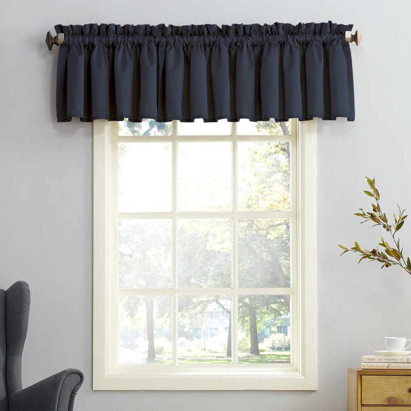 Sun Zero Barrow Energy Efficient Rod Pocket Curtain Valance Pair 54 x 18