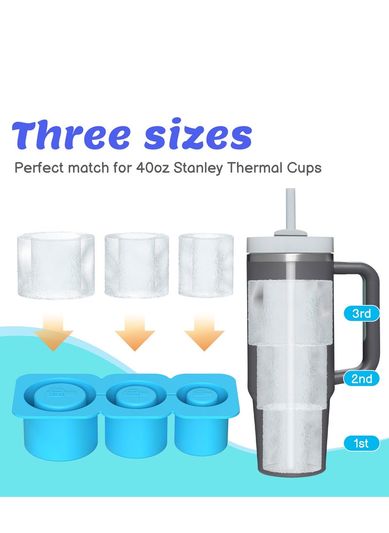 TEAM LUXURY - Stanley ice cube tray, suitable for 40oz Stanley water glass ice making mold, reusable cylindrical silicone ice cube mold, can be used for ice drinks, juice - Image 1