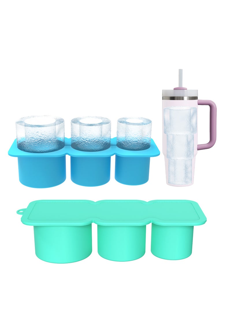 TEAM LUXURY - Stanley ice cube tray, suitable for 40oz Stanley water glass ice making mold, reusable cylindrical silicone ice cube mold, can be used for ice drinks, juice - Image 1