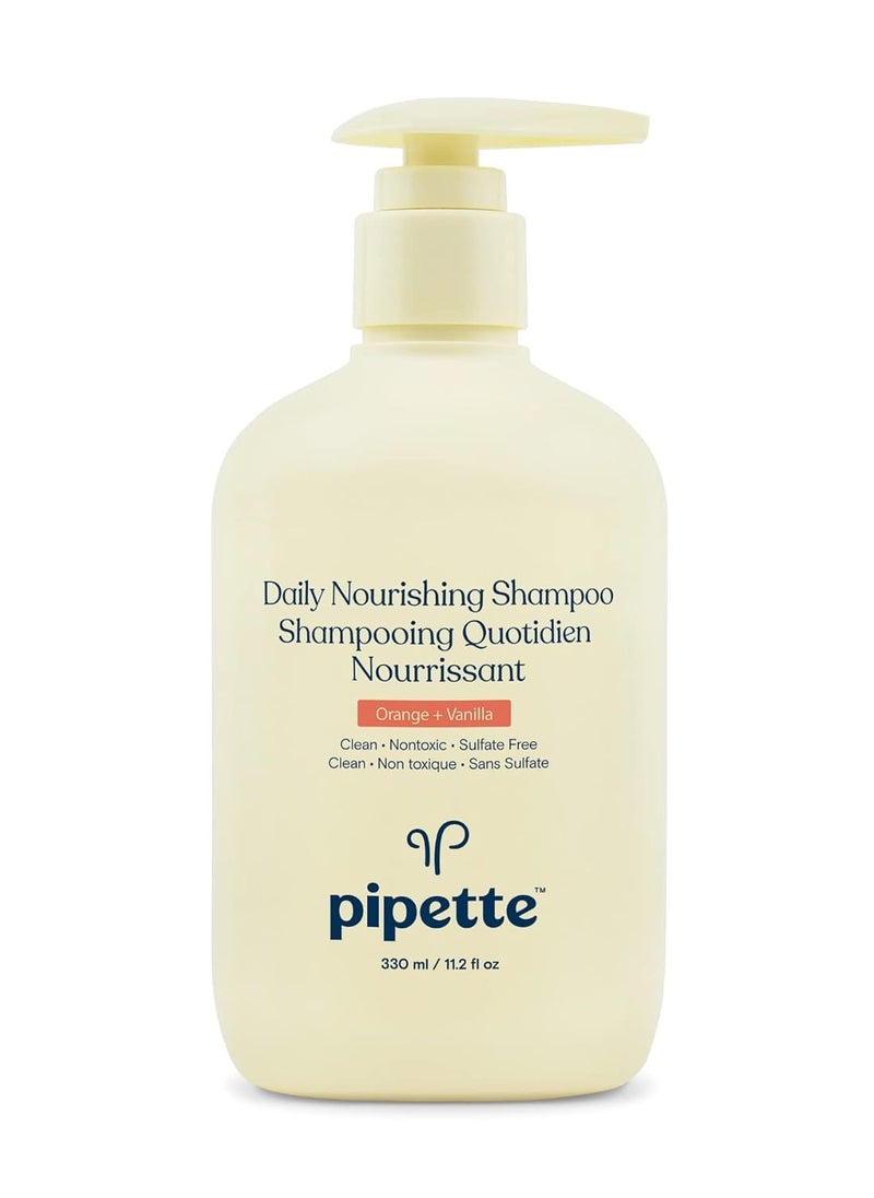 pipette Nourishing Shampoo Tear Free Shampoo for Kids, Adds Moisture,Orange + Vanilla Aroma, 11.2 fl oz  - Image 1