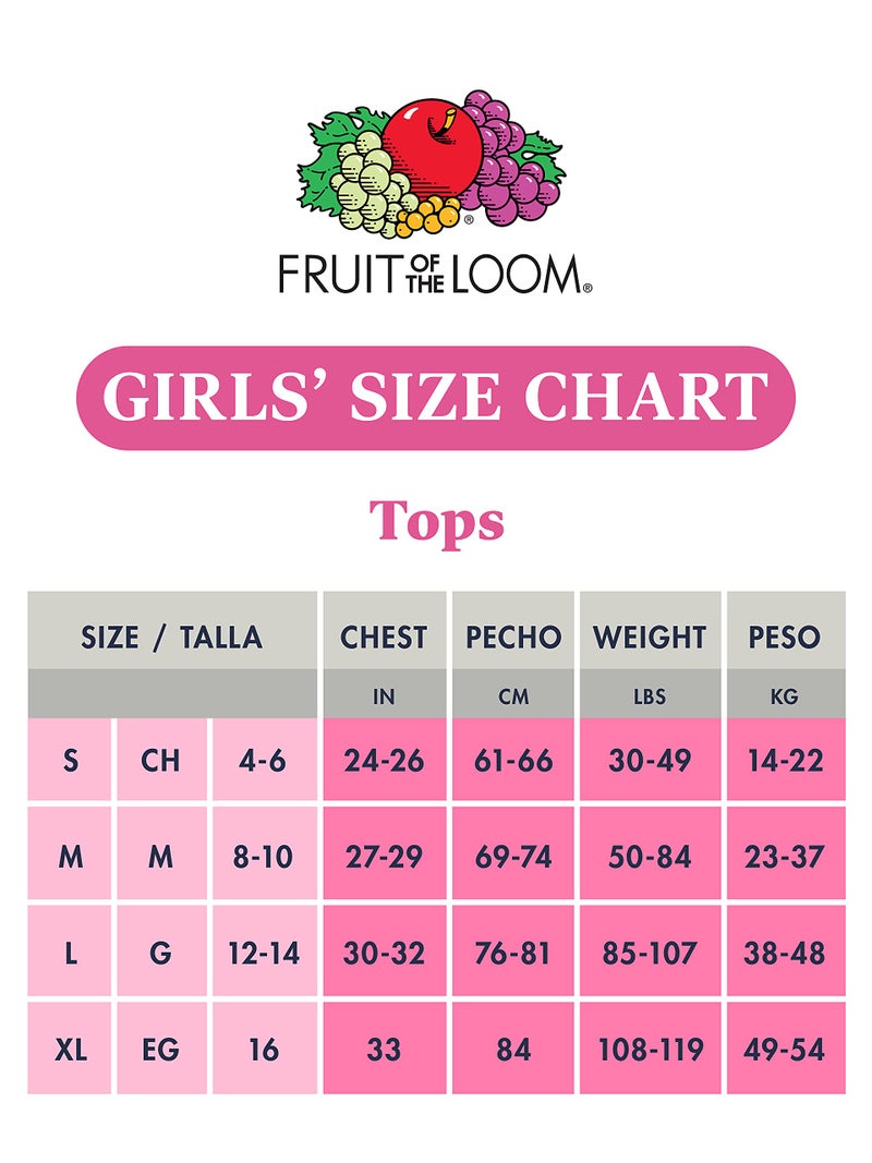 Fruit of The Loom Big Girl's Cami (Pack of 5) Underwear, Assorted/Jersey, X-Large - Image 3