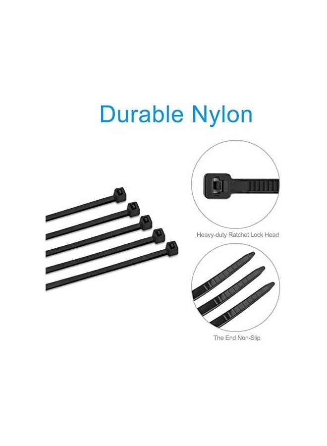 promass 100 Pack Cable Zip Ties Heavy Duty 12 Inch, Premium Plastic Wire Ties with 50 Pounds Tensile Strength, Multi-Purpose Self-Locking Black Nylon Zip Ties for Indoor and Outdoor - Image 4