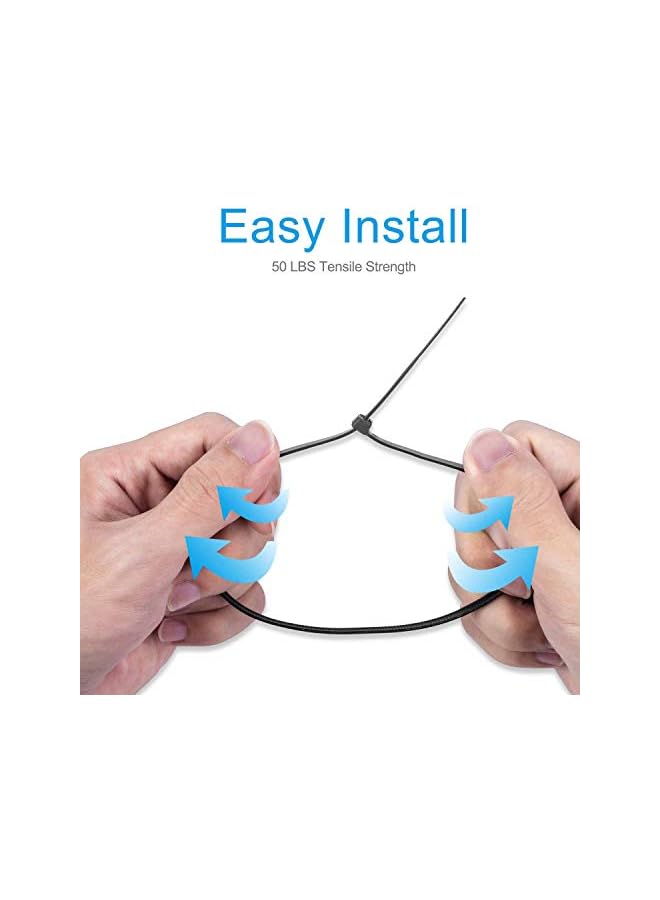 promass 100 Pack Cable Zip Ties Heavy Duty 12 Inch, Premium Plastic Wire Ties with 50 Pounds Tensile Strength, Multi-Purpose Self-Locking Black Nylon Zip Ties for Indoor and Outdoor - Image 5