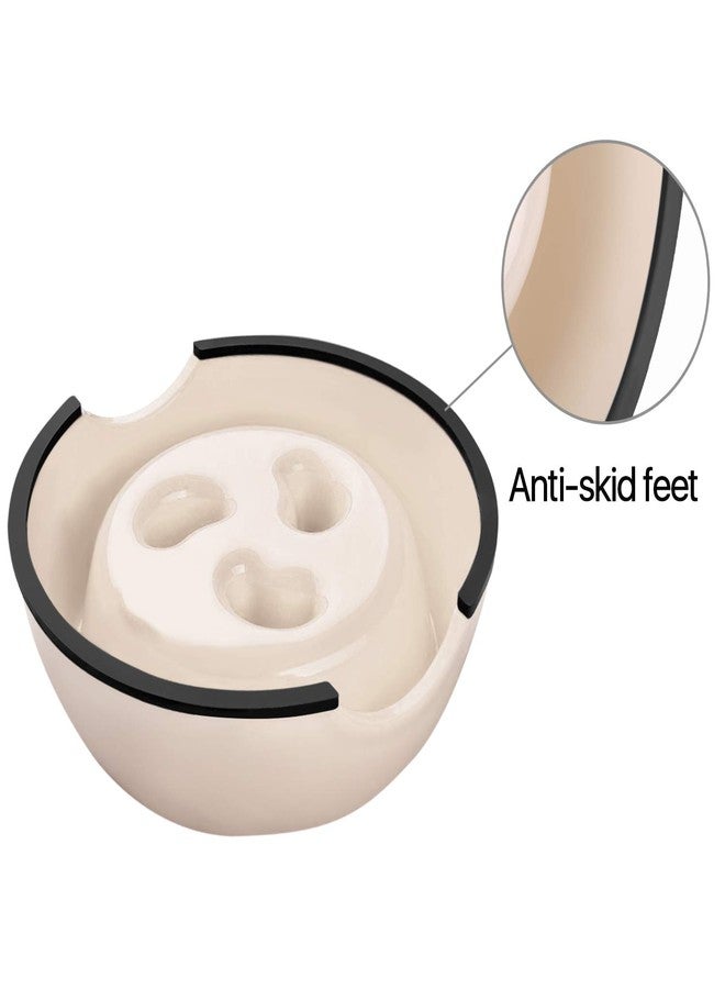 Flexzion Slow Feed Dog Bowl - Anti-Slip Slip Resistant Base Pet Animal Puppy Feeder Food Water Container Holder Dish Storage Anti-Gulping Three Columns Style 600ML, 2.5 Cup, 20oz Capacity - Image 4