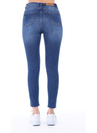 Cedy Denim Women's Light Lycra Skinny Fit Leg Detailed Trousers Mariella Blue  - Image 5