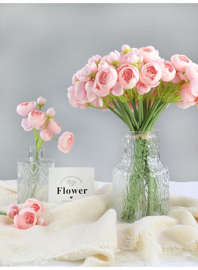 Arabest 18 Pieces Ranunculus Artificial Flower, Faux Silk Mini Ranunculus Flowers for DIY Bouquet, Bulk Fake Wedding Filler Flowers for Centerpieces Arrangements Bridal Shower Decorations, Dusty Rose - Image 5