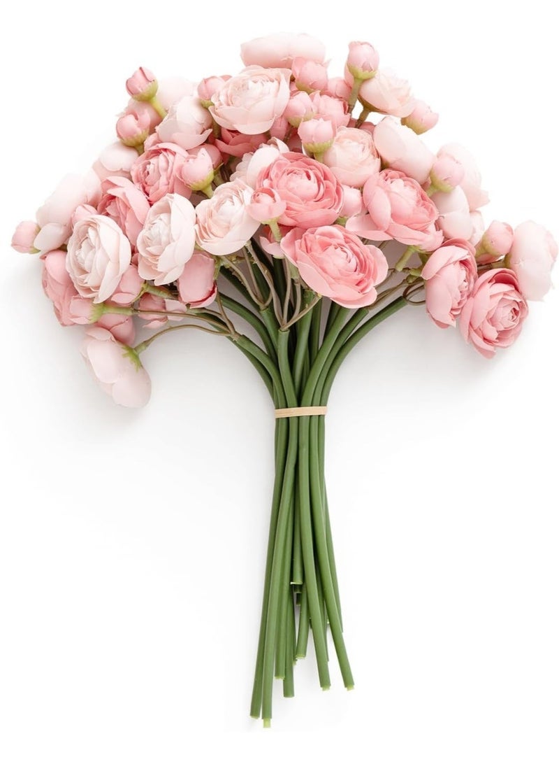 Arabest 18 Pieces Ranunculus Artificial Flower, Faux Silk Mini Ranunculus Flowers for DIY Bouquet, Bulk Fake Wedding Filler Flowers for Centerpieces Arrangements Bridal Shower Decorations, Dusty Rose - Image 1