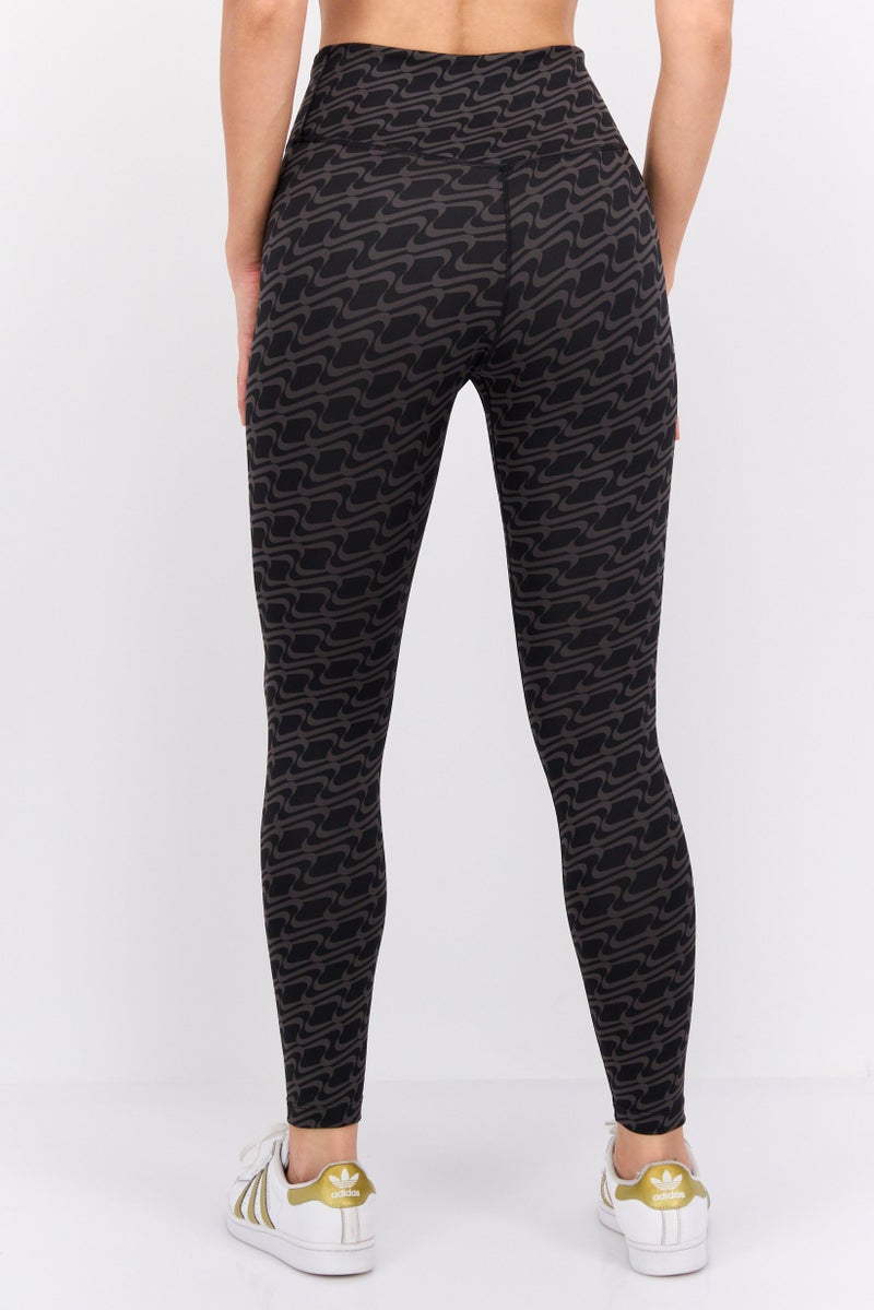 Nike Women Sportswear Fit Brand Logo Training Legging, Black/Grey  - Image 3