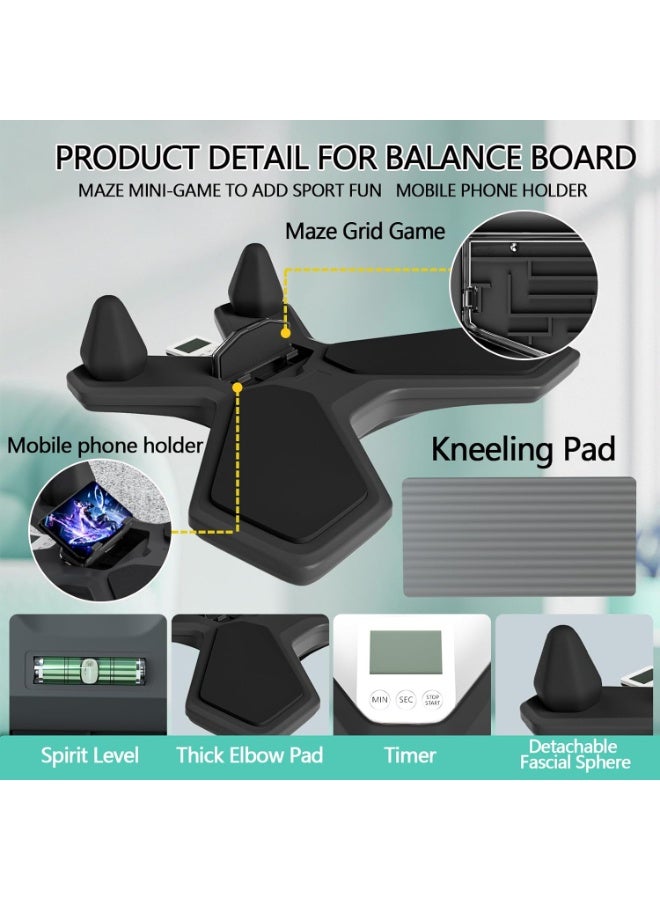 Arabest Balance Board Maze Game for Core Workout, Portable Pure Plank Support Board with Timer, Multifunctional Core & Stability Training Equipment for Home Gym - Image 2