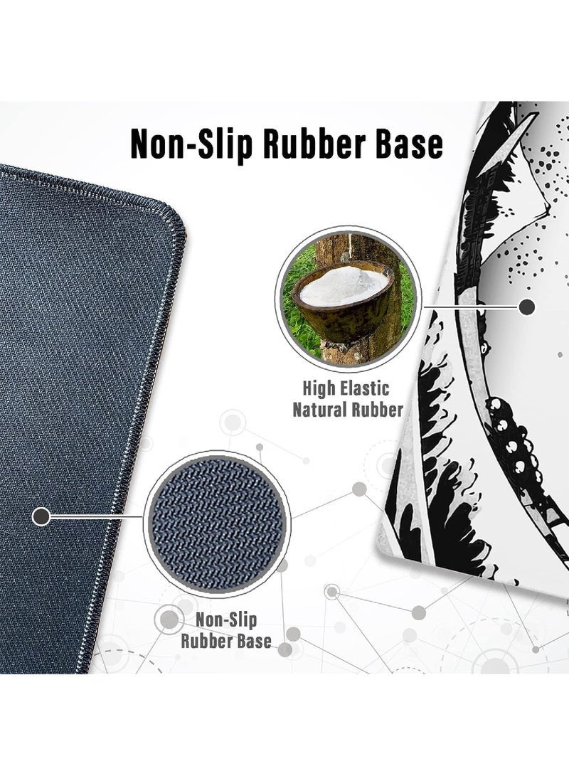 وسادة ماوس ألعاب كبيرة بحواف مخيطة ورسوم متحركة يابانية ووسادة ماوس ممتدة XL مع قاعدة مضادة للانزلاق ووسادة مكتب مقاومة للانسكاب للوحة المفاتيح والماوس 800 * 300 * 3 مم - view 3