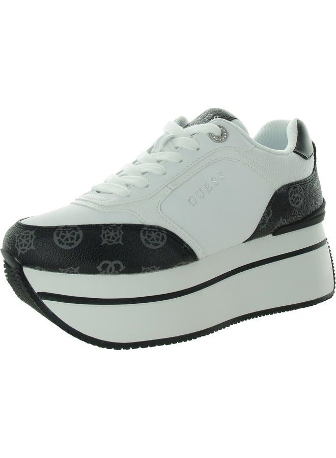 Guess Women's CAMRIO Sneaker, White/Black Logo 142, 6 - Image 1
