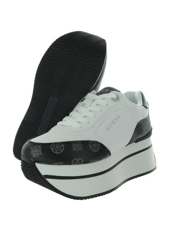 Guess Women's CAMRIO Sneaker, White/Black Logo 142, 6 - Image 3