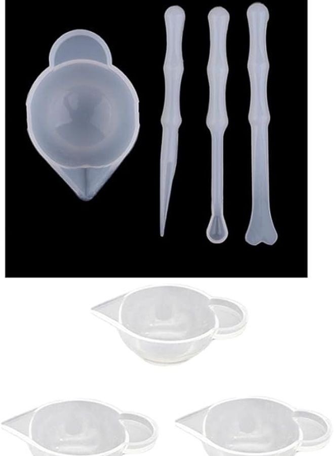 7 Pack Silicone Resin Measuring Cups With Stirrers Scrapers For Epoxy Paint DIY - Image 3