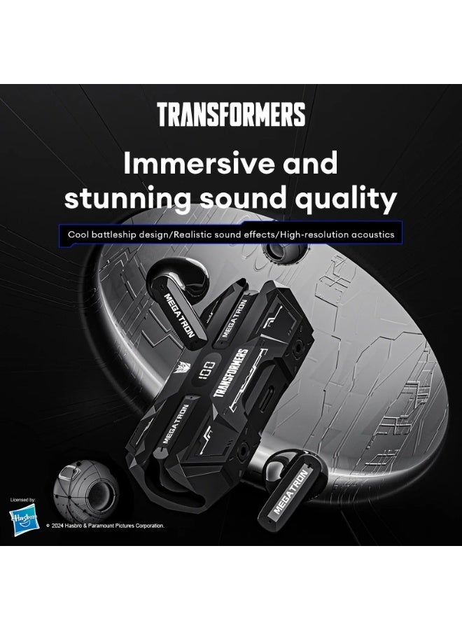 ترانسفورمرز سماعات Transformers TF-T51 اللاسلكية بتقنية بلوتوث، سماعات TWS تعمل باللمس الذكي مع وضع الألعاب ووضع الموسيقى، ميكروفون عالي الوضوح، صوت ستيريو HiFi، تأخير منخفض، علبة شحن، متوافقة مع أندرويد وآيفون، لون أصفر - Image 3