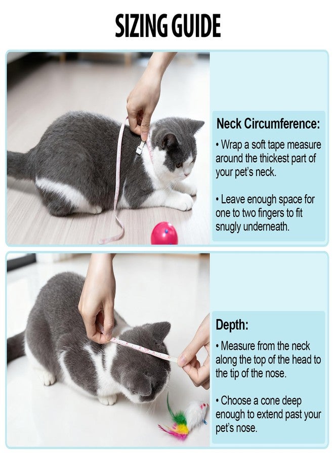 Depets Cat Cone Collar Soft, Adjustable Lightweight Cat Recovery Collar to Stop Licking, Waterproof E Collar for Cats Puppies Rabbits, Pet Cone for Small Animal After Surgery Grooming, Neck Girth 7 IN - Image 3