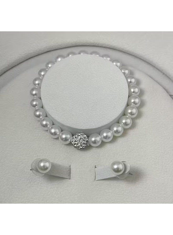 aeen 3-Piece Fresh Water Pearl Jewellery Set for Women – Necklace, Bracelet, and Earrings, Elegant Bridal Accessories for Wedding and Special Occasions Box Not Included - Image 3