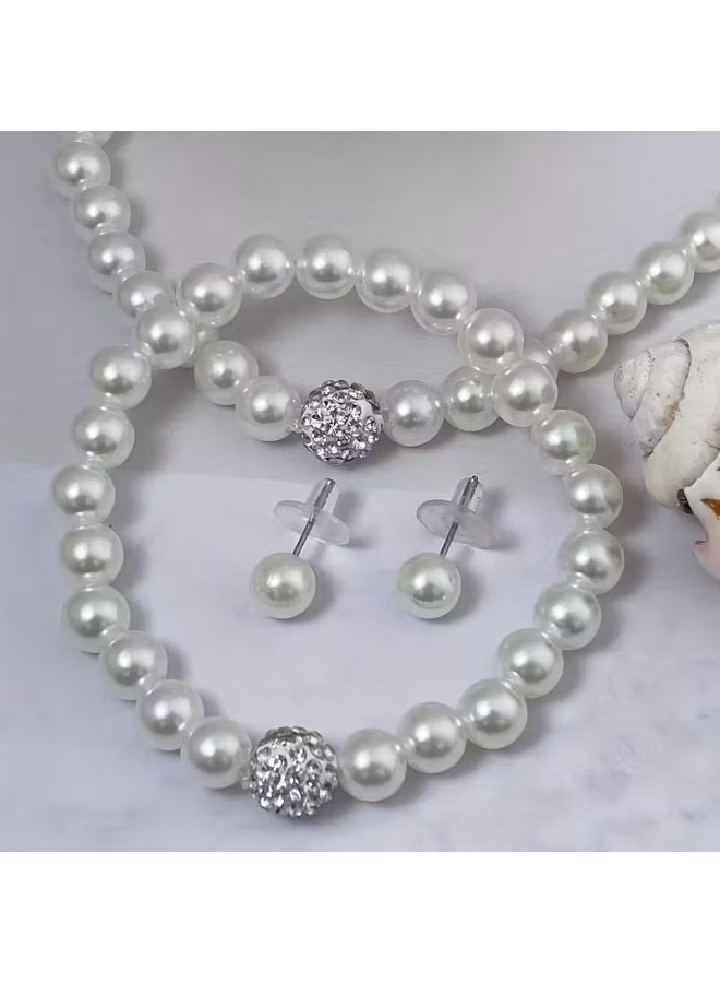 aeen 3-Piece Fresh Water Pearl Jewellery Set for Women – Necklace, Bracelet, and Earrings, Elegant Bridal Accessories for Wedding and Special Occasions Box Not Included - Image 5