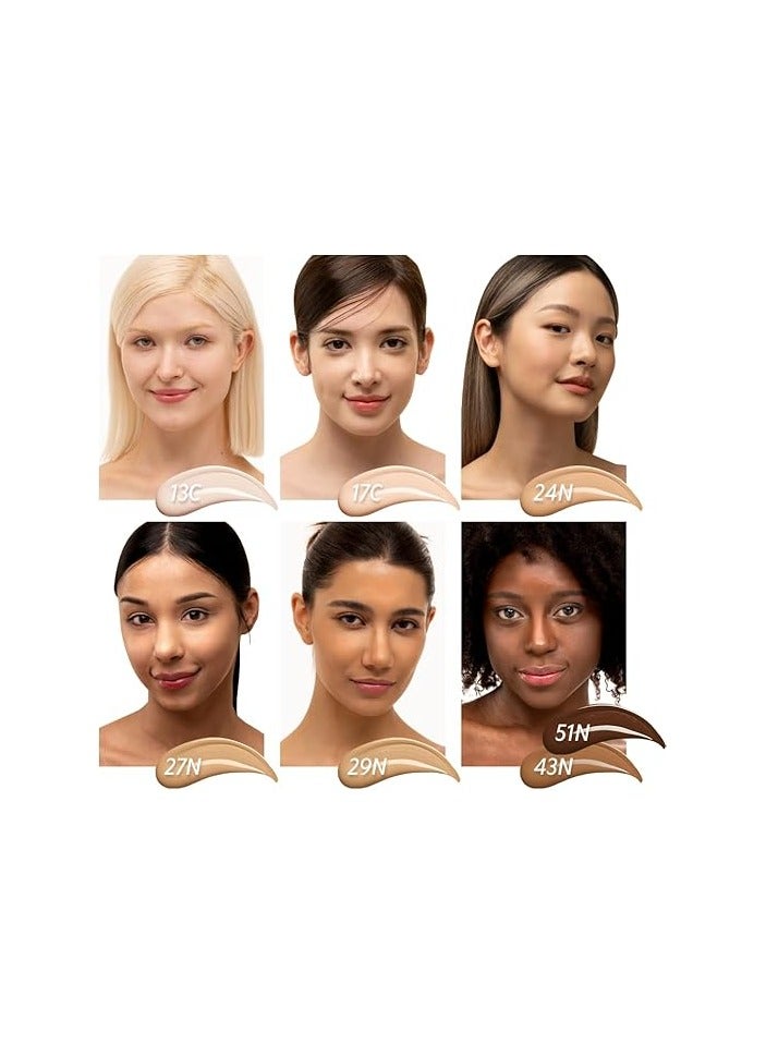 ترتر كريم أساس TIRTIR Mask Fit Red Cushion | الخيار الأول في اليابان للبشرة الزجاجية، طويل الأمد، خفيف الوزن، تغطية قابلة للبناء، شبه لامع (24 واط بيج ناعم، 0.63 أونصة سائلة) - Image 2