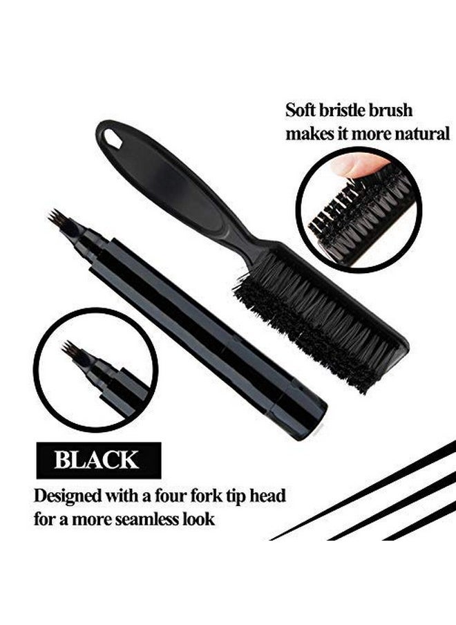 Atiky Beard Pencil Filler For Men Water Proof& Sweat Proof Long Lasting Beard Pen With A Microfork Tip Applicator Creates Natural Looking Beard Moustache & Eyebrows (Black)
