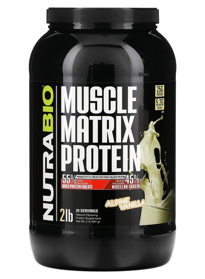 NutraBio Muscle Matrix Protein Alpine Vanilla 2 lb (907 g)