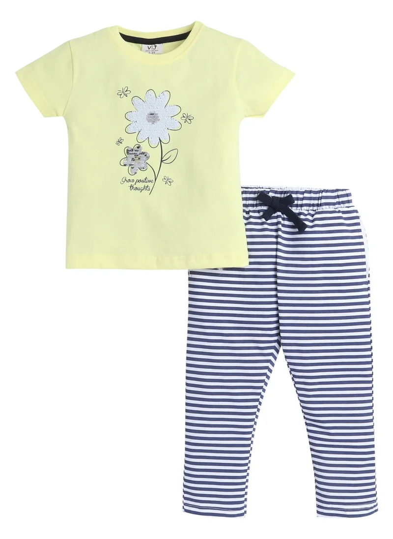 فكتور اند جين Victor and Jane - Printed T-shirt and Pyjama Set
