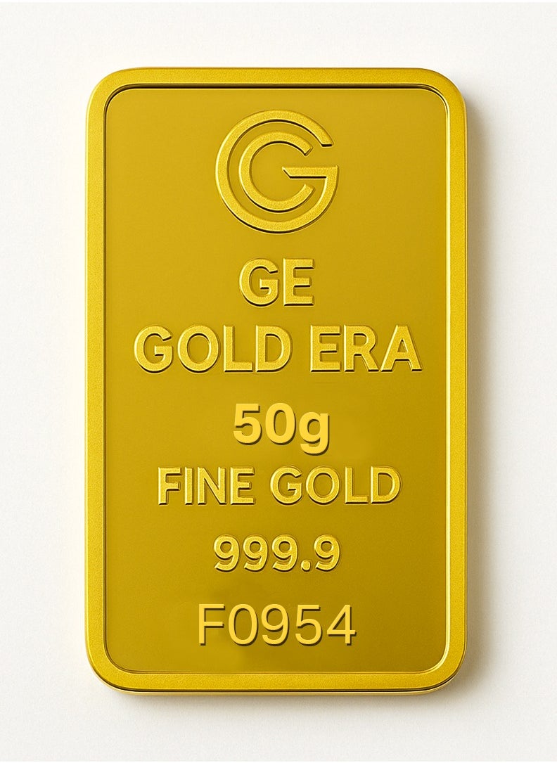 Gold Era GOLD ERA 24K (999.9) 50G Gold Bar - Premium 24 Karat Solid GOLD BAR for Investment, Collectors & Wealth Protection  - Image 2