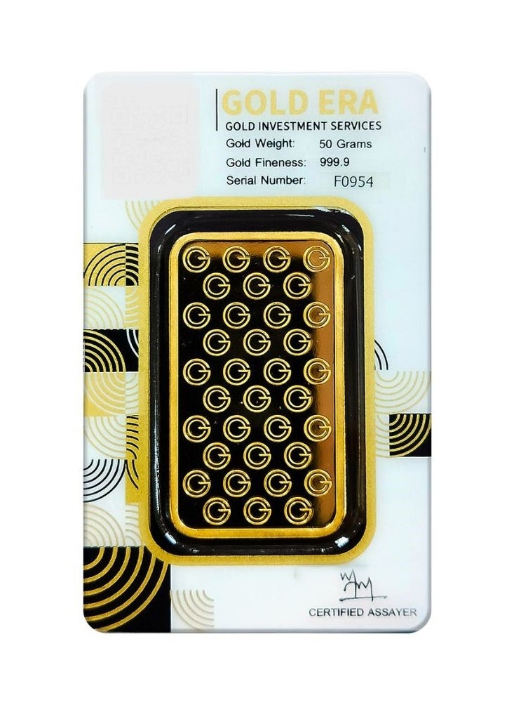 Gold Era GOLD ERA 24K (999.9) 50G Gold Bar - Premium 24 Karat Solid GOLD BAR for Investment, Collectors & Wealth Protection  - Image 3