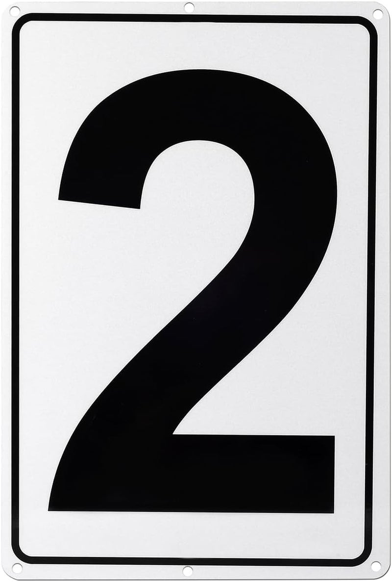 Kichwit Kichwit Fence Address Numbers Metal House Numbers Address Sign Reflective Aluminum Mailbox Number 10 x 7 Inches Number 2  - Image 1