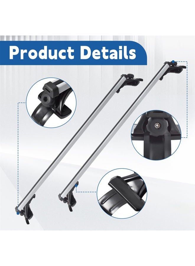 Silscvtt 48 Universal Car Top Roof Rail Cross Bar Luggage Cargo Carrier Rack w/ 3 Kinds Clamp Silver Aluminum - Image 5