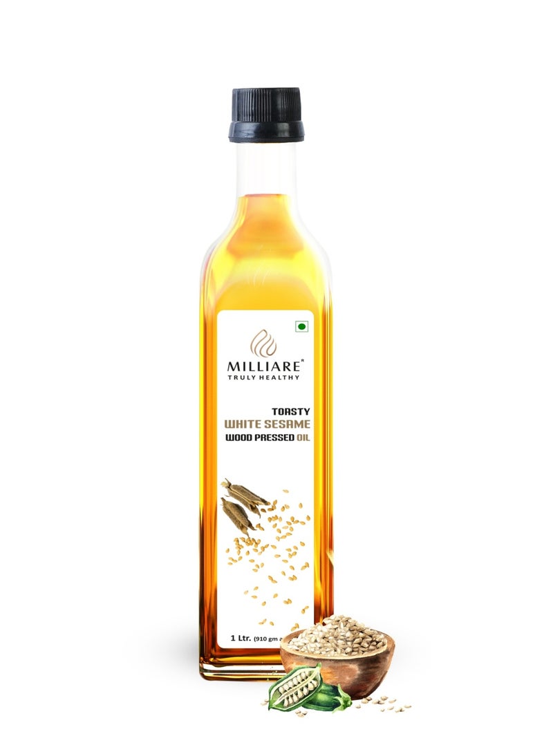 Milliare Natural (White Sesame) Wood Pressed Oil - 100% Pure Best for Body, Skin & Hair | Natural Sesame | Organic Essential Oil | 250 ml - Image 4