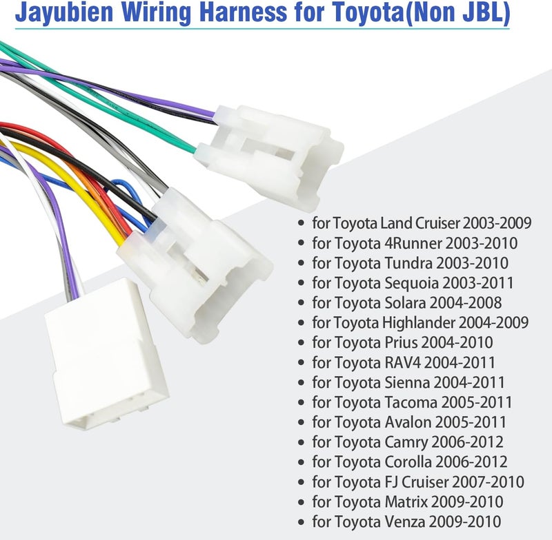 Jayubien Stereo Wiring Harness for Toyota Radio Connector 2003-2012 - Image 3
