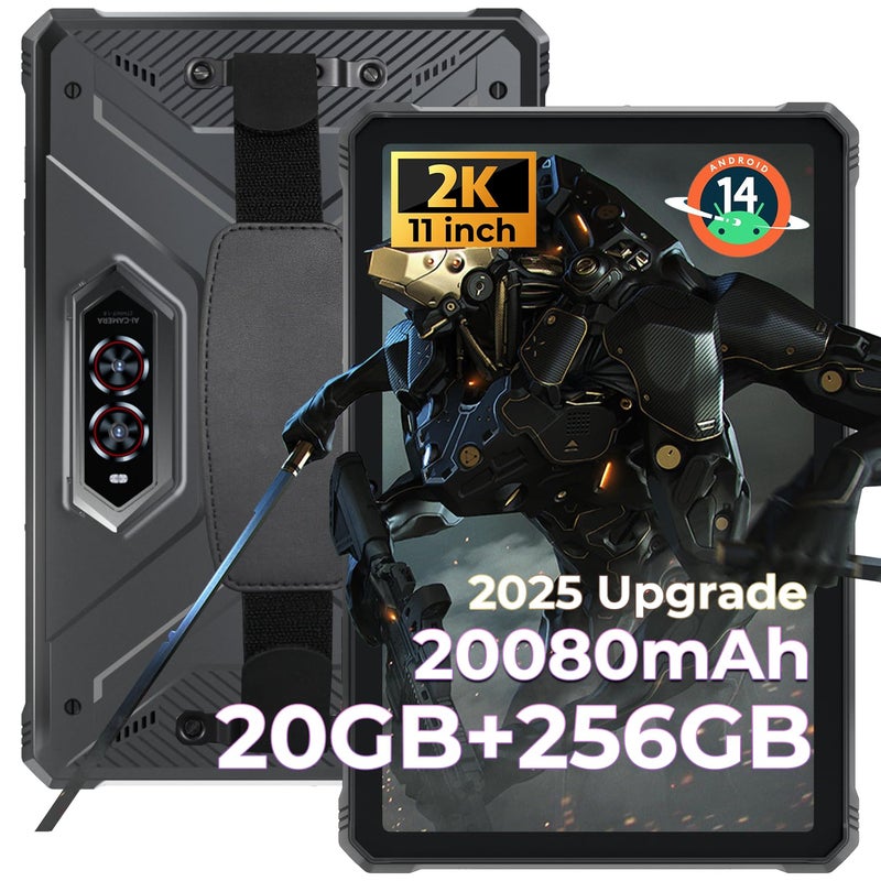 HOTWAV R9 Pro 2025 Rugged Tablet 2K 11Inch Android 14 Tablets 20080mAh Waterproof Tablet 20GB256GB2TB TF Outdoor Tablets 64MP16MP IP68IP69K4G Dual SIMWiFi 5Face IDGPSOTGCamping Lanten
