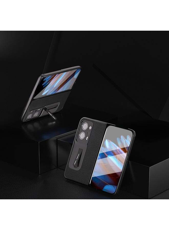 اس-توب جراب لهاتف OPPO Find N2 من سلسلة Luolai، مصنوع من الجلد الطبيعي المدمج مع حامل - Image 3
