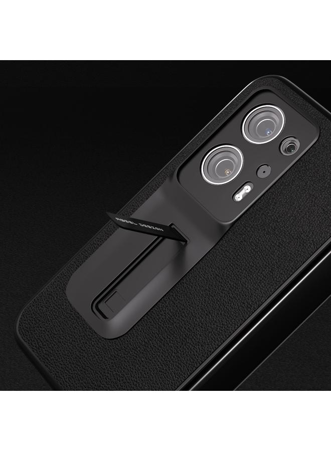 اس-توب جراب لهاتف OPPO Find N2 من سلسلة Luolai، مصنوع من الجلد الطبيعي المدمج مع حامل - Image 4