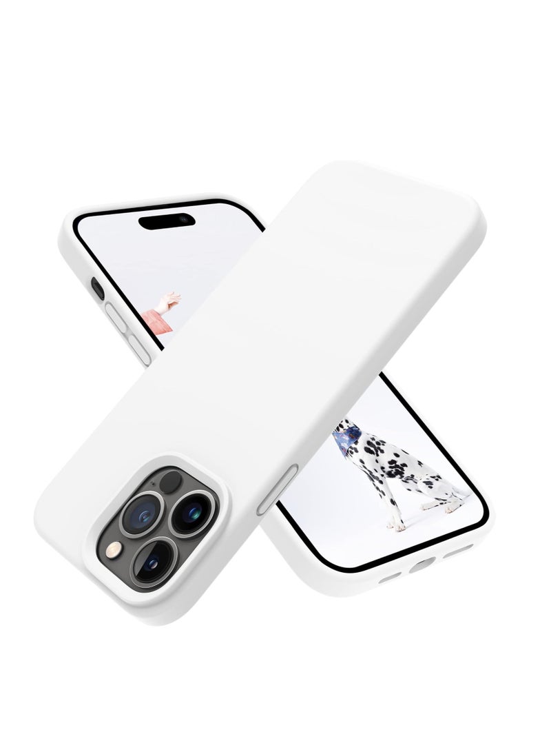 Liquid Silicone Case for iPhone 11 Pro Max, Slim Liquid Silicone Soft Gel Rubber Case Cover for iPhone 11 Pro Max(2019) 6.5 inch-White - Image 1