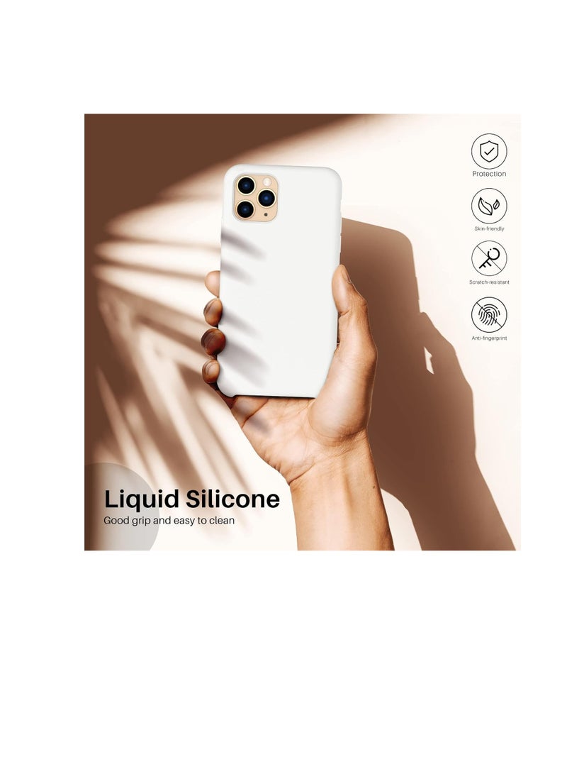 Liquid Silicone Case for iPhone 11 Pro Max, Slim Liquid Silicone Soft Gel Rubber Case Cover for iPhone 11 Pro Max(2019) 6.5 inch-White - Image 2