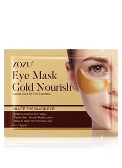Zozu 10 Pcs Eye Mask Set Gold Nourish Gentle Care Of Eye Area Relieve Eye Fatigue Tighten Skin Moisturizing Hydrating Nourishing Fade Dark Circles Gold Eye Mask for Women and Men All Skin Types  - Image 2