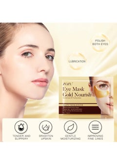 Zozu 10 Pcs Eye Mask Set Gold Nourish Gentle Care Of Eye Area Relieve Eye Fatigue Tighten Skin Moisturizing Hydrating Nourishing Fade Dark Circles Gold Eye Mask for Women and Men All Skin Types  - Image 4