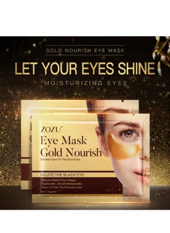 Zozu 10 Pcs Eye Mask Set Gold Nourish Gentle Care Of Eye Area Relieve Eye Fatigue Tighten Skin Moisturizing Hydrating Nourishing Fade Dark Circles Gold Eye Mask for Women and Men All Skin Types  - Image 3