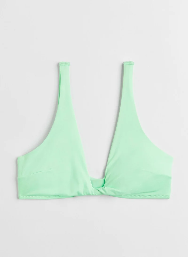 H&M Plunge Neck Knitted Bikini Top