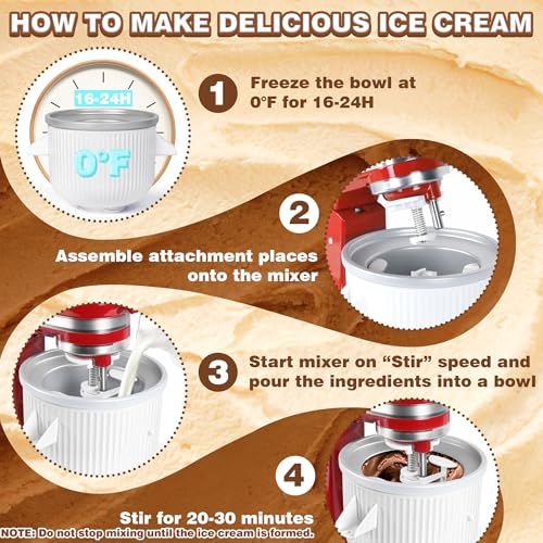 GLINK Ice Cream Maker Attachment for KitchenAid Stand Mixer, Compatible with KitchenAid 4.5/5QT/6QT accessories and attachments, 2 Quart for kitchenaid mixer attachments Frozen Yogurt/Gelato Maker - Image 4