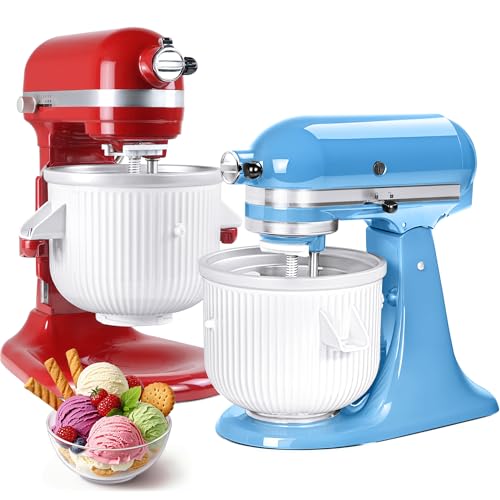 GLINK Ice Cream Maker Attachment for KitchenAid Stand Mixer, Compatible with KitchenAid 4.5/5QT/6QT accessories and attachments, 2 Quart for kitchenaid mixer attachments Frozen Yogurt/Gelato Maker - Image 1