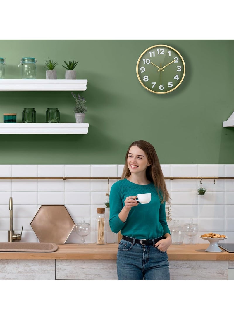 اسرلي وايت ساعة حائط بإطار بلاستيكي (أخضر) - Image 2