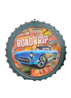 ماركة غير محددة لوحة ديكور للحائط مستديرة بتصميم Road Trip متعدد الألوان 50x50x5سم 