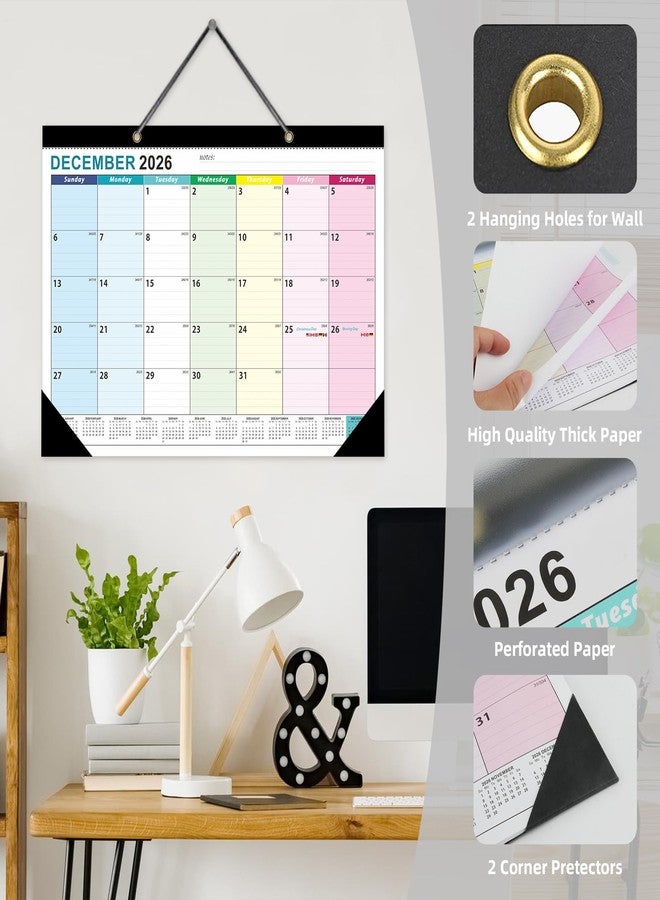ZTX Desk Calendar 2026-2027 Calendar Desk Calendars 2026-2027-18 Month Planner Big 17"x12" Jan.2026-Jun.2027 Clear Plastic Cover for Home Office School Colorful - Image 4