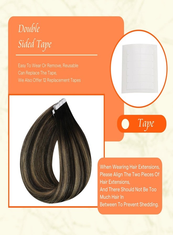 Fshine Full Shine Tape in Extensions Human Hair 20 Inch Color 1B/27/1B Black with Blonde Double Sided Human Hair Extensions Tape in 50g Seamless Tape ins Human Hair Extensions 20PCS for Wedding - Image 4