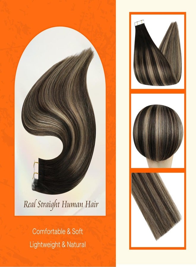 Fshine Full Shine Tape in Extensions Human Hair 20 Inch Color 1B/27/1B Black with Blonde Double Sided Human Hair Extensions Tape in 50g Seamless Tape ins Human Hair Extensions 20PCS for Wedding - Image 2